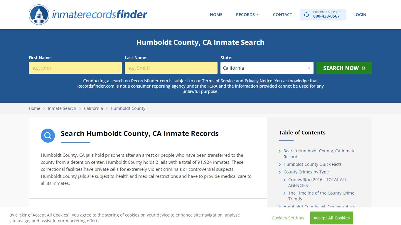 Humboldt County, CA Inmate Lookup & Jail Records Online